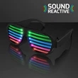 Rechargeable Sound Reactive LED Rave Glasses | https://www.bestnamebadges.com