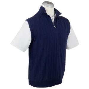Bobby Jones Men's Merino Lined 1/4-Zip Mock Neck Wind Vest