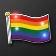 Light Up Rainbow Pride Flag Pins | https://www.bestnamebadges.com