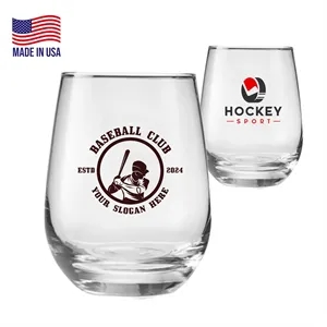 15.25 oz. USA Made Libbey Stemless Glasses W/ Custom Logo | https://www.bestnamebadges.com