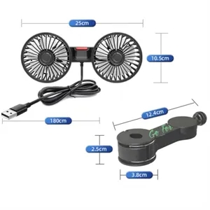Rechargeable Dual-Head Fan for Car