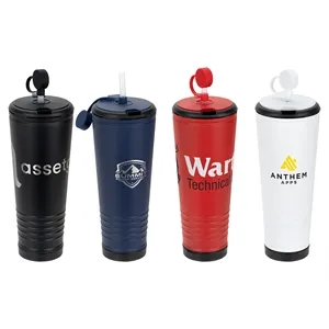 Klaxon 23 oz Stainless Steel/Polypropylene Tumbler with Buil | https://www.bestnamebadges.com
