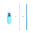 Foldable Reusable Silicone Drinking Straws with Travel Case | https://www.bestnamebadges.com