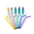 Foldable Reusable Silicone Drinking Straws with Travel Case | https://www.bestnamebadges.com