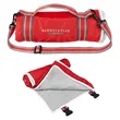 Riverside rPET Roll-Up Blanket With Carrying Handle | https://www.bestnamebadges.com