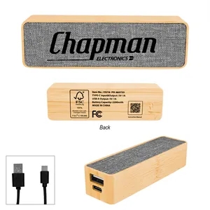 Bamboo & rPET 200 mAh Power Bank | https://www.bestnamebadges.com