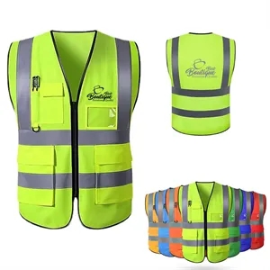 High-Visibility Reflective Safety Vest with Multi Pockets