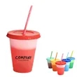 16oz Temperature Sensitive Color Changing Plastic Straw Cup | https://www.bestnamebadges.com