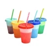 16oz Temperature Sensitive Color Changing Plastic Straw Cup | https://www.bestnamebadges.com