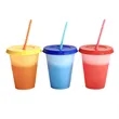 16oz Temperature Sensitive Color Changing Plastic Straw Cup | https://www.bestnamebadges.com