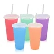 Color Changing Cold Cup W/ Straw and Lid | https://www.bestnamebadges.com