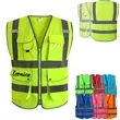 9 Pockets Class 2 High Visibility Zipper Front Safety Ves | https://www.bestnamebadges.com
