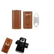 Leather Cigar Case With Silver Stainless Steel Cutter | https://www.bestnamebadges.com