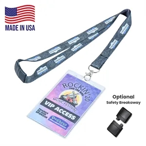 Combo USA Made Dye Sublimated Lanyard w/ ID Badge Holder | https://www.bestnamebadges.com