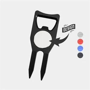 TiTUS® Aluminum Alloy Golf Divot Tool with Iron Label | https://www.bestnamebadges.com