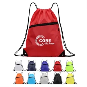 Drawstring Backpacks With Front Pocket and Earphone Hole