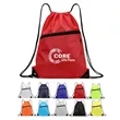 Drawstring Backpacks With Front Pocket and Earphone Hole | https://www.bestnamebadges.com