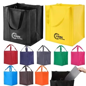 Reusable Non-woven Grocery Tote Bags with Plastic Insert