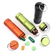 Portable Small Aluminum Alloy Pill Box Case with Keychain | https://www.bestnamebadges.com