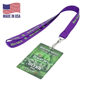 USA Made Polyester Lanyard w/ PVC ID Card | https://www.bestnamebadges.com