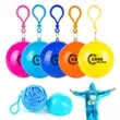 Disposable Emergency Rain Ponchos in Keychain Balls | https://www.bestnamebadges.com