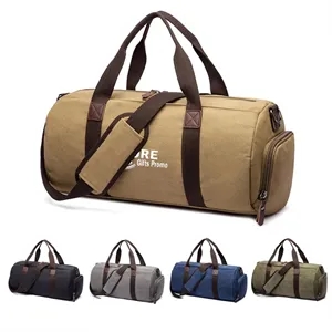 Large Capacity Travel Duffel Bag Canvas Crossbody Shoulder B