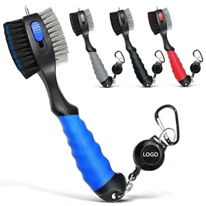 Golf Club Brushes Groove Cleaner with Retractable Zipline Ca