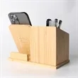 Bamboo Wireless Charging Desk Organizer | https://www.bestnamebadges.com