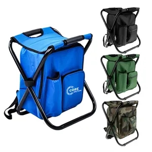Camping Folding Chair with Cooler Backpack