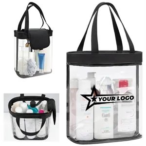 Clear Waterproof Toiletry Bag with Handle and Flap Cover