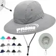 Wide Brim Sun Protection Bucket Hat w/ Adjustable Chin Strap | https://www.bestnamebadges.com