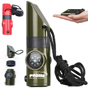 Multi-Functional Survival Whistle with Compass and LED Light