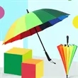 Large Rainbow Windproof Umbrella for Outdoor & Pride Events | https://www.bestnamebadges.com