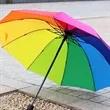 Large Rainbow Windproof Umbrella for Outdoor & Pride Events | https://www.bestnamebadges.com