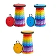 Adjustable Rainbow Telescopic Stool for Travel & Events | https://www.bestnamebadges.com