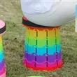 Adjustable Rainbow Telescopic Stool for Travel & Events | https://www.bestnamebadges.com