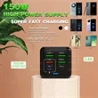 150W Multi-Port  Charger with 4 USB & 2 PD Ports | https://www.bestnamebadges.com