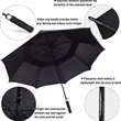 Golf Automatic Open Large Double Canopy Vented Umbrella | https://www.bestnamebadges.com