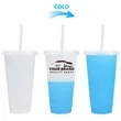24Oz. Cold Color Changing With Lids and Straws Plastic Cups | https://www.bestnamebadges.com