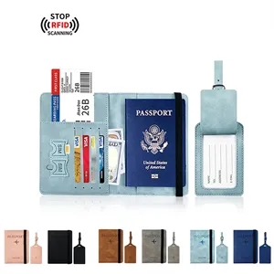 Passport Holder With Luggage Tag Travel Set