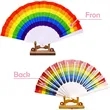 Folding Rainbow Hand Held Fan | https://www.bestnamebadges.com