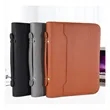 Leather Zippered Business Portfolio With Handle Documents | https://www.bestnamebadges.com