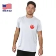 USA-Made 100% Poly Crew Performance Tee Shirt | https://www.bestnamebadges.com
