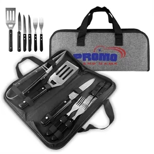 Portable BBQ Grill 7-piece Tool Set with Carrying Bag Case
