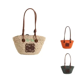 Straw Bag - Large Capacity Hand-Woven Tote for Beach