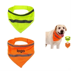 Reflective Dogs Towel Bib Adjustable Pet Scarf Bandana