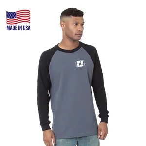 USA-Made 100% Pre-Shrunk Thermal Raglan Long Sleeve w/ Cuff | https://www.bestnamebadges.com