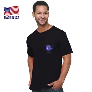 USA-Made Midweight Pocket Crew Tee Shirt | https://www.bestnamebadges.com