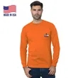USA-Union Made Pre-Shrunk Long Sleeve Pocket Crew Tee Shirt | https://www.bestnamebadges.com