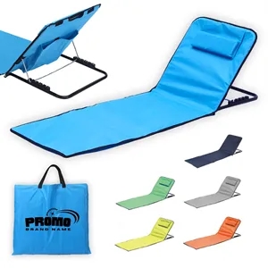 Foldable Beach Lounge Mat with Adjustable Backrest Portable
